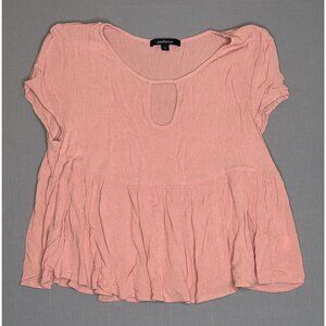 Ambiance Women’s Small Peach Flared Hem Babydoll Tunic T-Shirt Top Lightly Used